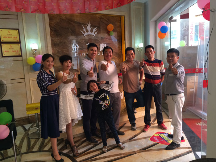 陶瓷一線品牌金艾陶瓷磚都昌店周年慶簽單不斷，捷報(bào)來(lái)襲